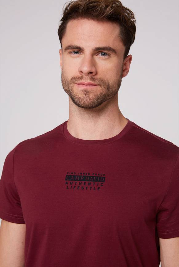 Soccx T-Shirt Rundhals mit Logo Print burgundy Bestseller
