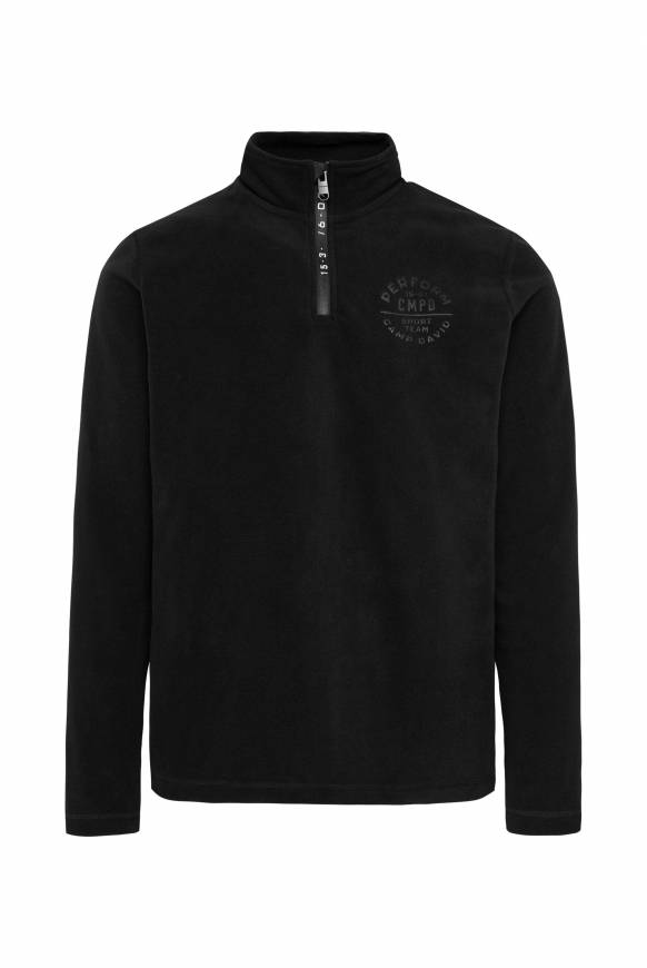 Soccx Troyer-Fleeceshirt mit Tapes und Prägedrucken black Wochenangebot