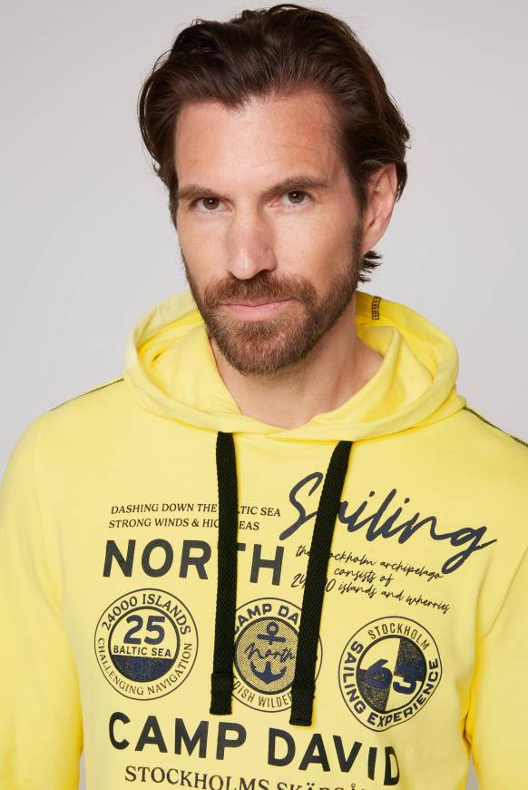Soccx Langarmshirt mit Kapuze und Print light lime JETZT KAUFEN