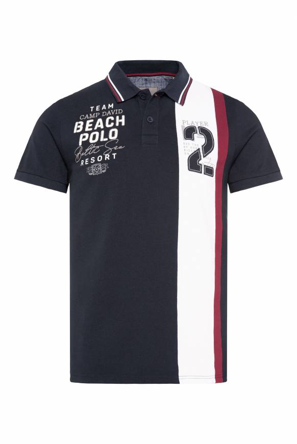 Soccx Pikee-Polo mit Color-Blocking und Artwork blue navy Letzte 2 Tage
