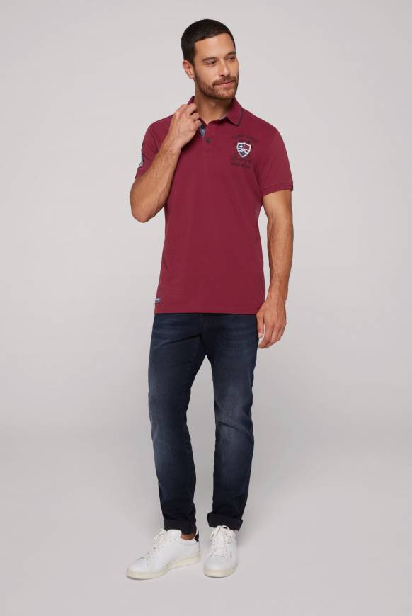 Soccx Pikee-Polo mit Label Patches und Stickereien burgundy Zeitbegrenzte Promotion