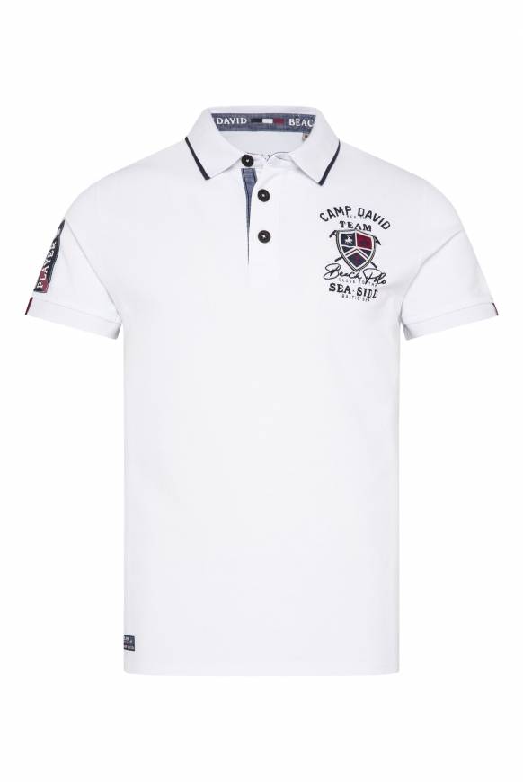 Soccx Pikee-Polo mit Label Patches und Stickereien opticwhite Bis zu 60% Rabatt