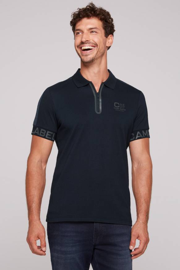 Soccx Kurzarmpolo mit Folienprints blue navy Bis zu 65% Rabatt