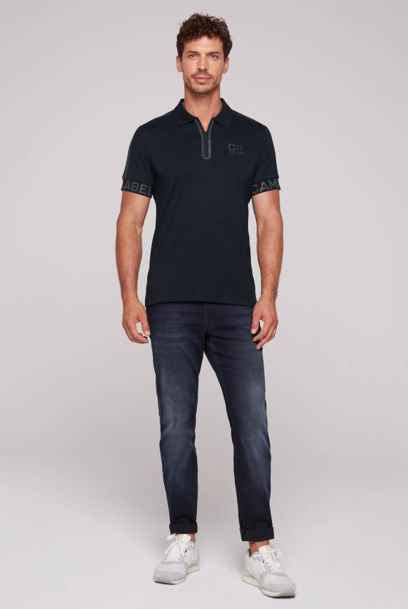 Soccx Kurzarmpolo mit Folienprints blue navy Bis zu 65% Rabatt