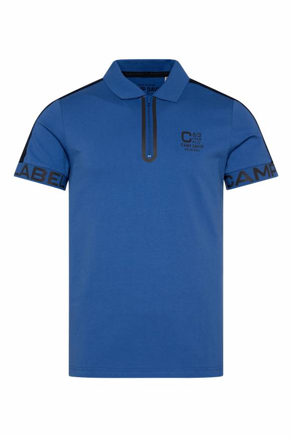 Soccx Kurzarmpolo mit Folienprints strong blue Nur für heute