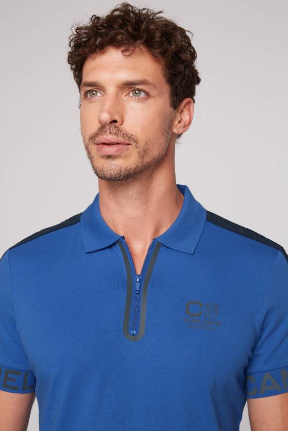 Soccx Kurzarmpolo mit Folienprints strong blue Nur für heute