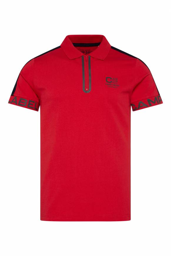 Soccx Kurzarmpolo mit Folienprints flight red Sonderangebot der Fabrik