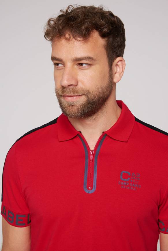 Soccx Kurzarmpolo mit Folienprints flight red Sonderangebot der Fabrik