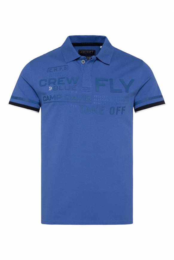 Soccx Pikee-Polo mit tonigem Rubber Artwork strong blue Bis zu 55% Rabatt