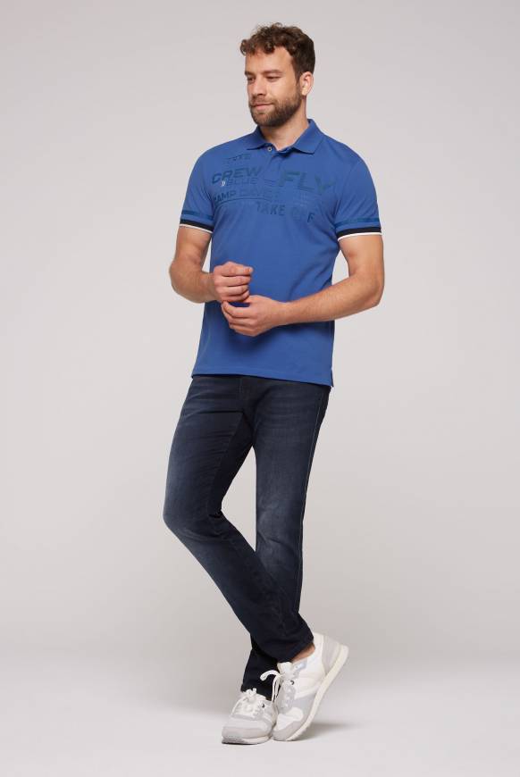 Soccx Pikee-Polo mit tonigem Rubber Artwork strong blue Bis zu 55% Rabatt
