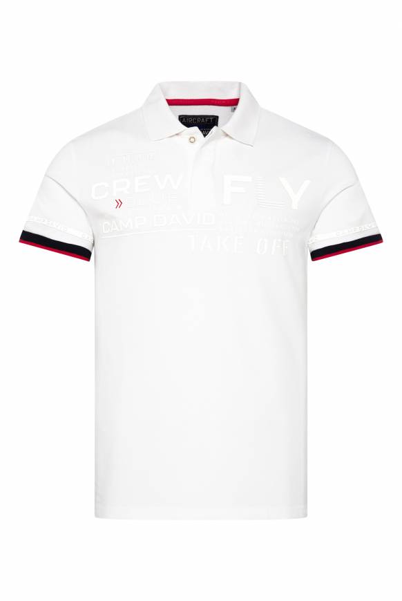 Soccx Pikee-Polo mit tonigem Rubber Artwork white Nur noch ein Tag übrig