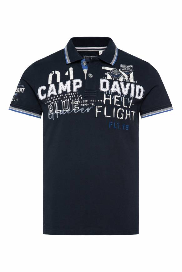 Soccx Pikee-Polo mit Label-Applikationen blue navy Riesige Rabatte