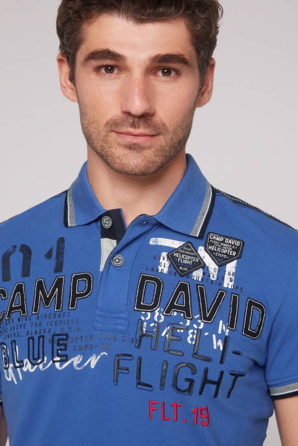 Soccx Pikee-Polo mit Label-Applikationen strong blue 50% Rabatt mit kostenlosem Versand