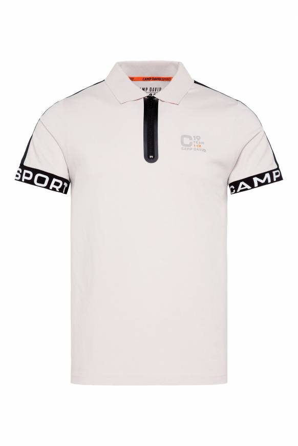 Soccx Poloshirt mit Zipper und reflektierenden Prints shell zollfrei
