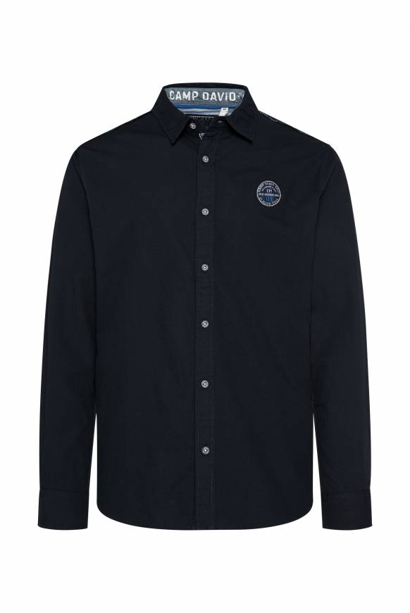 Soccx Langarmhemd mit Strukturstreifen blue navy 2025