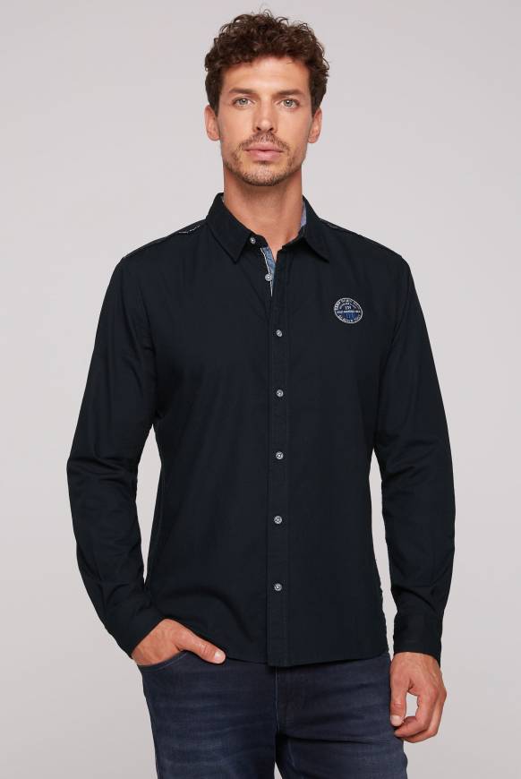 Soccx Langarmhemd mit Strukturstreifen blue navy 2025