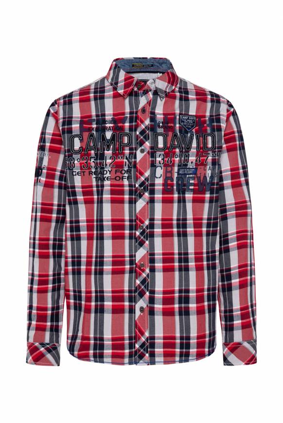 Soccx Karohemd mit Label-Applikationen flight red Outlet