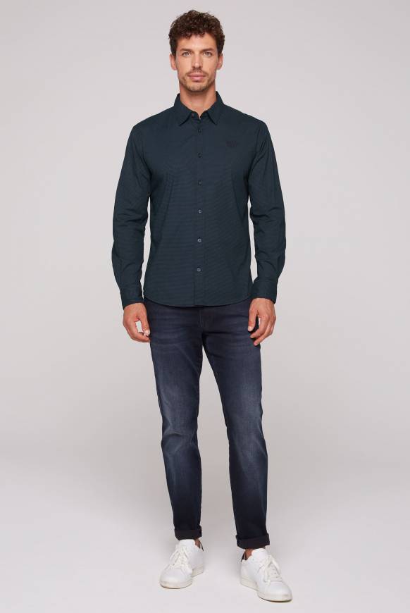Soccx Langarmhemd mit filigranen All Over Print blue navy Verkauf