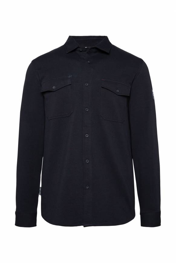 Soccx Langarmhemd mit Klappentaschen blue navy im Angebot