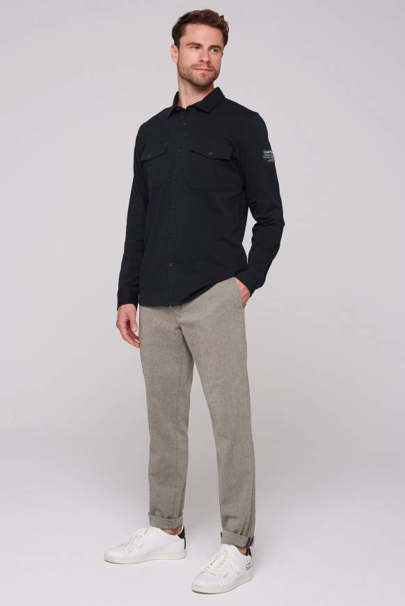 Soccx Langarmhemd mit Klappentaschen blue navy im Angebot