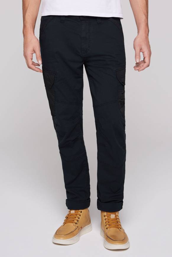 Soccx Cargohose mit Taschen im tonigen Materialmix blue navy Heißer Verkauf