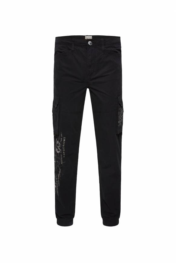 Soccx Leichte Cargohose mit Label Prints black Top Angebot