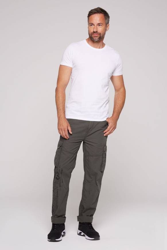 Soccx Leichte Cargohose mit Label Prints mud Neueste Mode