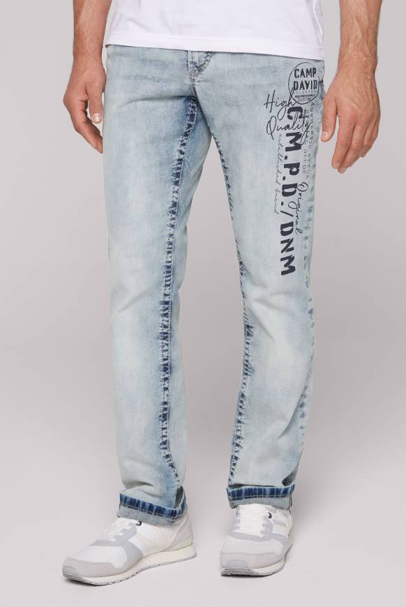 Soccx Jeans NI:CO Regular Fit mid blue printed Online Outlet