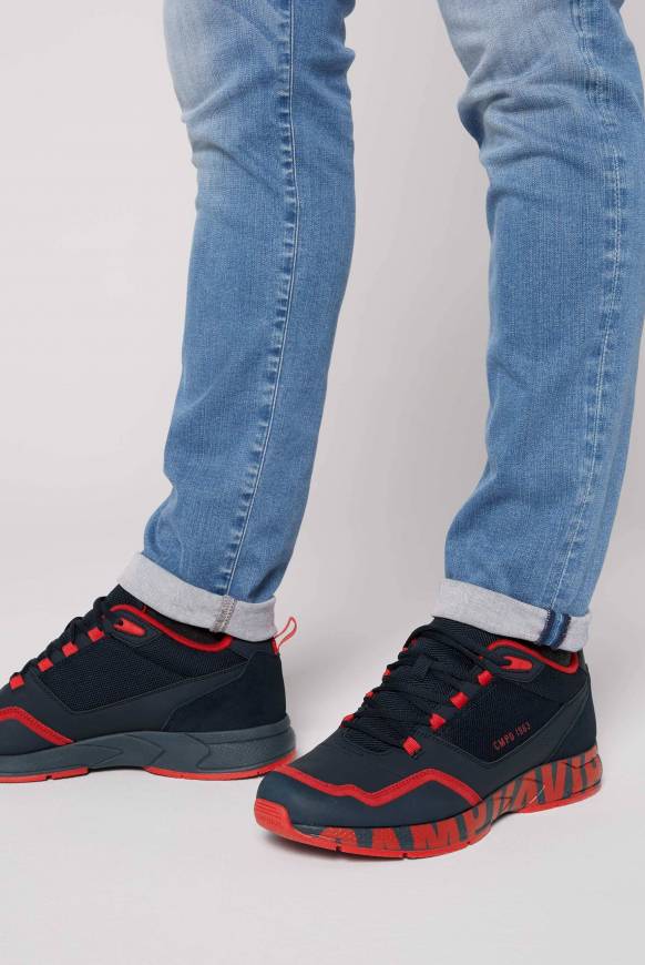 Soccx Power Sneaker im Materialmix mit XL-Logo navy / red Bis zu 50% Rabatt