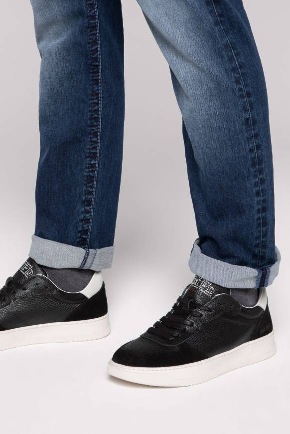 Soccx Premium Sneaker aus Leder black Kostenloser Versand international