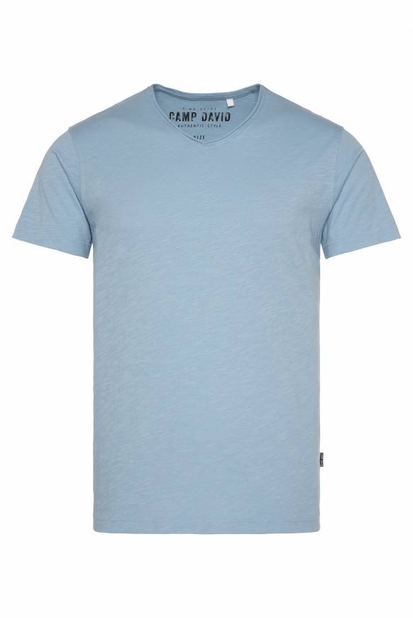 Soccx Basic T-Shirt V-Neck mit Used-Kante new blue zollfrei