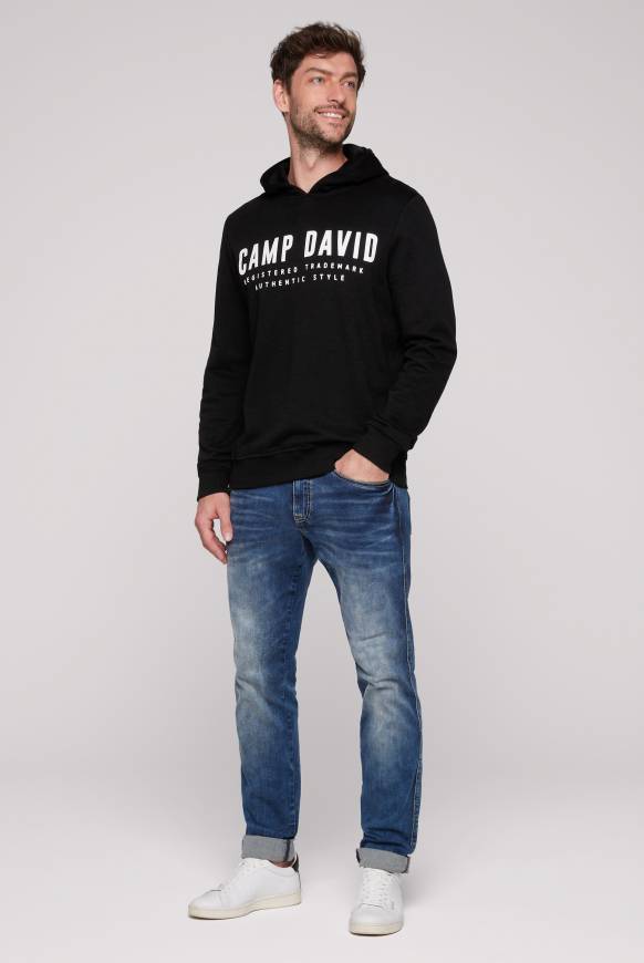 Soccx Basic Hoodie mit Logo Print black Outlet