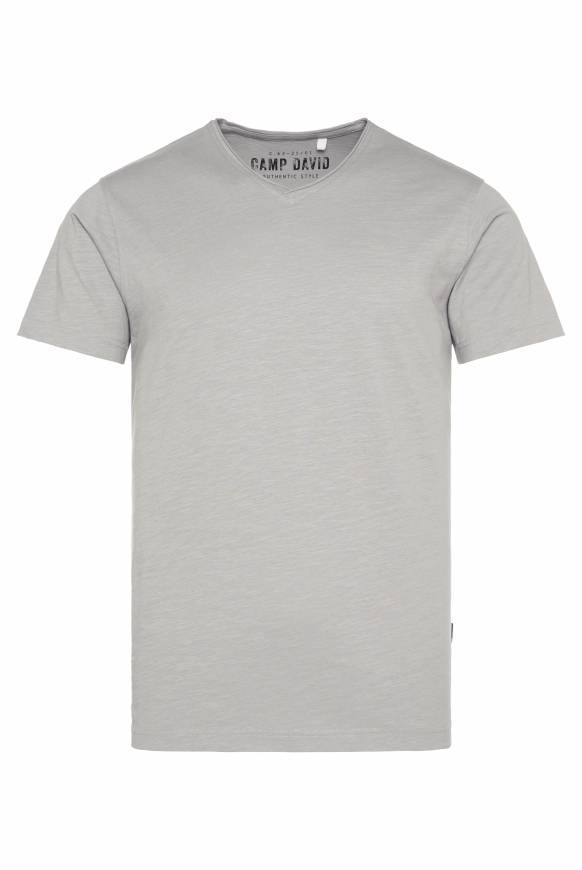 Soccx Basic T-Shirt V-Neck mit Used-Kante polo grey Auslauf