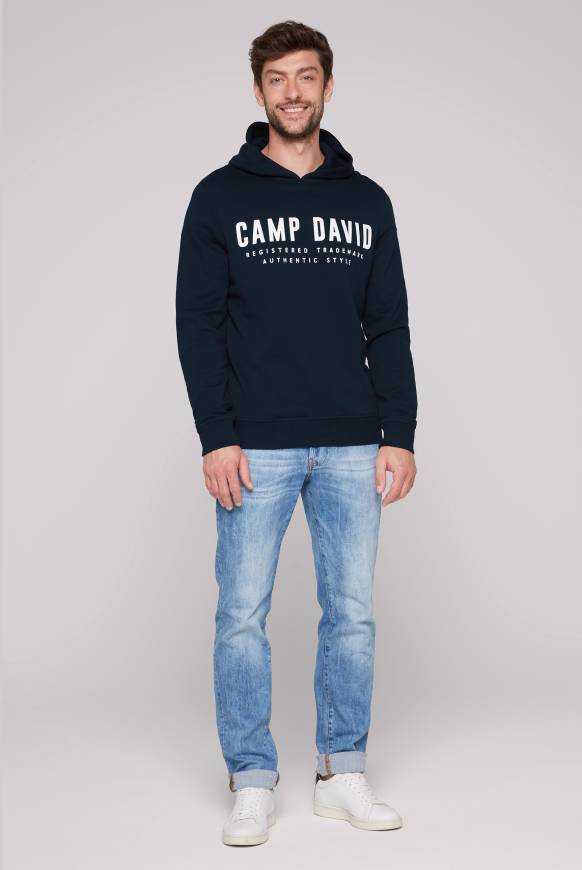 Soccx Basic Hoodie mit Logo Print blue navy Hotsell
