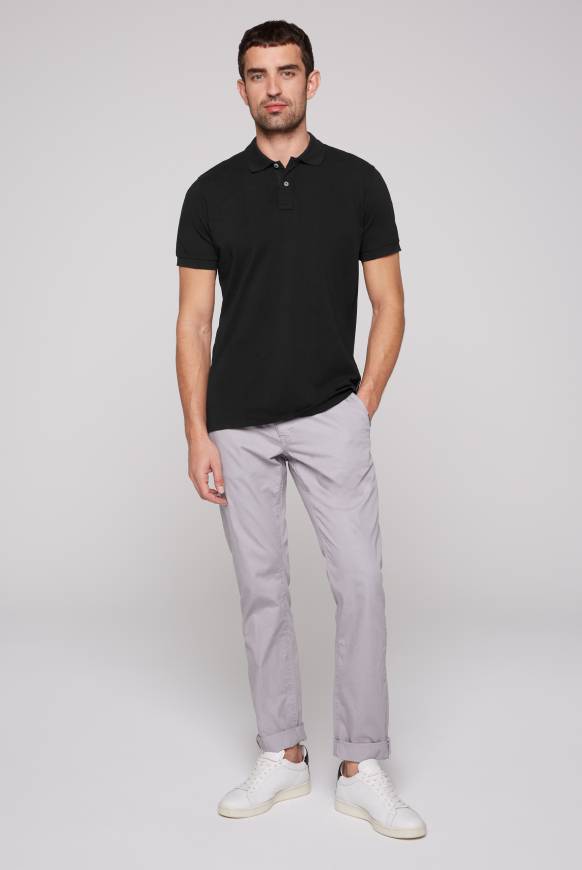 Soccx Basic Pikee-Polo mit Trikotkragen black im Angebot