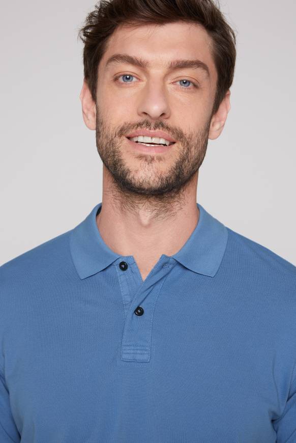 Soccx Basic Pikee-Polo mit Trikotkragen sky blue Schlussverkauf