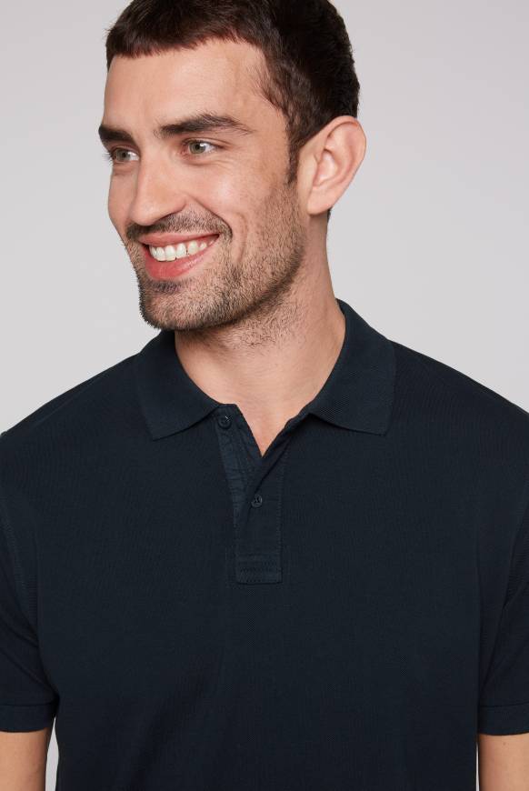 Soccx Basic Pikee-Polo mit Trikotkragen blue navy Günstiger Verkauf