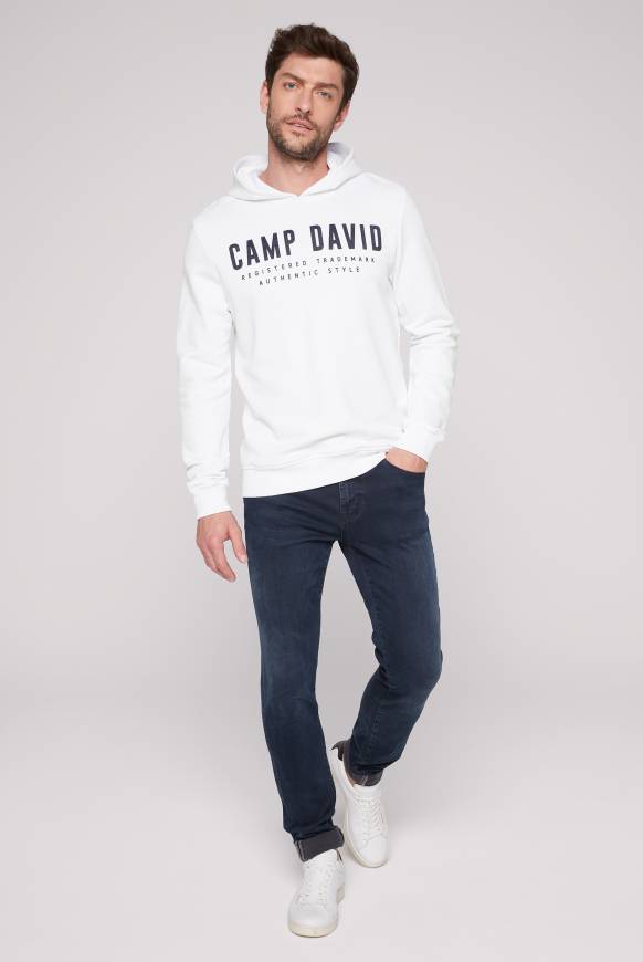 Soccx Basic Hoodie mit Logo Print opticwhite Fabrikverkauf