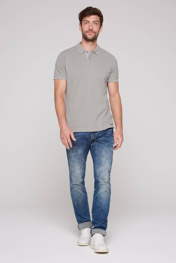 Soccx Basic Pikee-Polo mit Trikotkragen polo grey Blitzverkäufe
