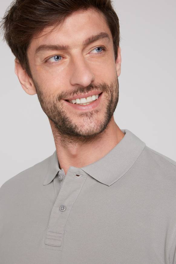 Soccx Basic Pikee-Polo mit Trikotkragen polo grey Blitzverkäufe