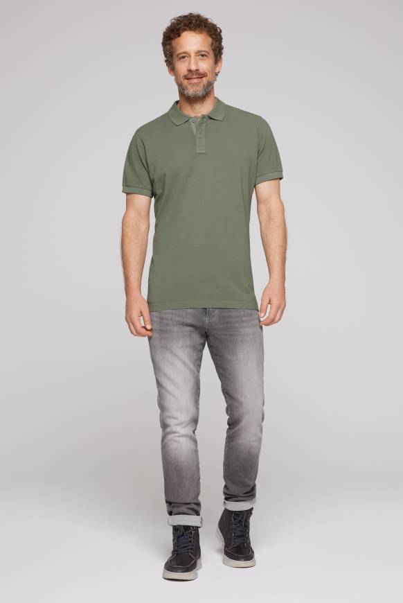 Soccx Basic Pikee-Polo mit Trikotkragen green olive Fabrik Onlineshop