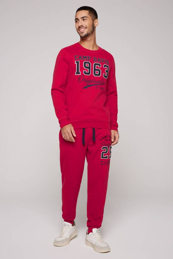 Soccx Sweatshirt mit Artwork im Retro-Style royal red Rabatt