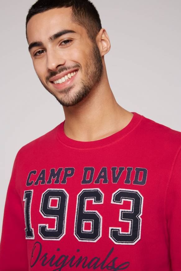 Soccx Sweatshirt mit Artwork im Retro-Style royal red Rabatt