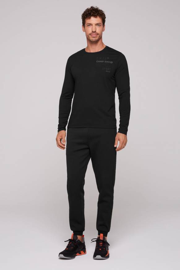 Soccx Langarmshirt mit reflektierendem Rücken-Print black Valentinstagsangebot