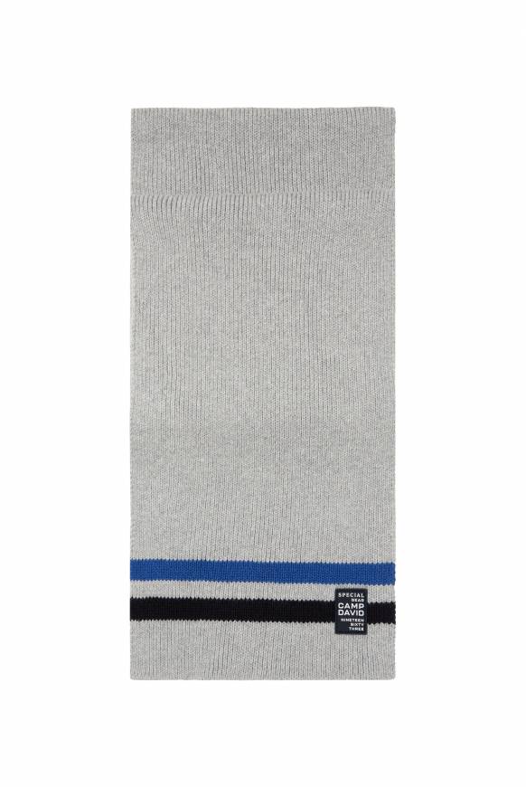 Soccx Rippstrickschal mit Streifen-Details granite melange Sonderangebot der Fabrik