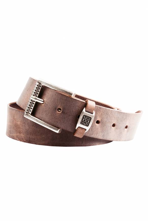 Soccx Ledergürtel im Used Look brown zollfrei