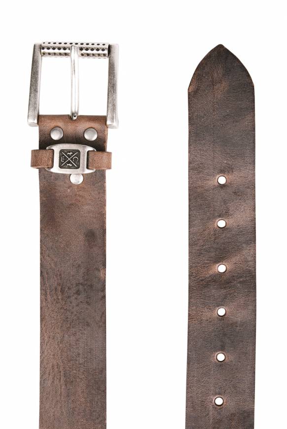 Soccx Ledergürtel im Used Look brown zollfrei