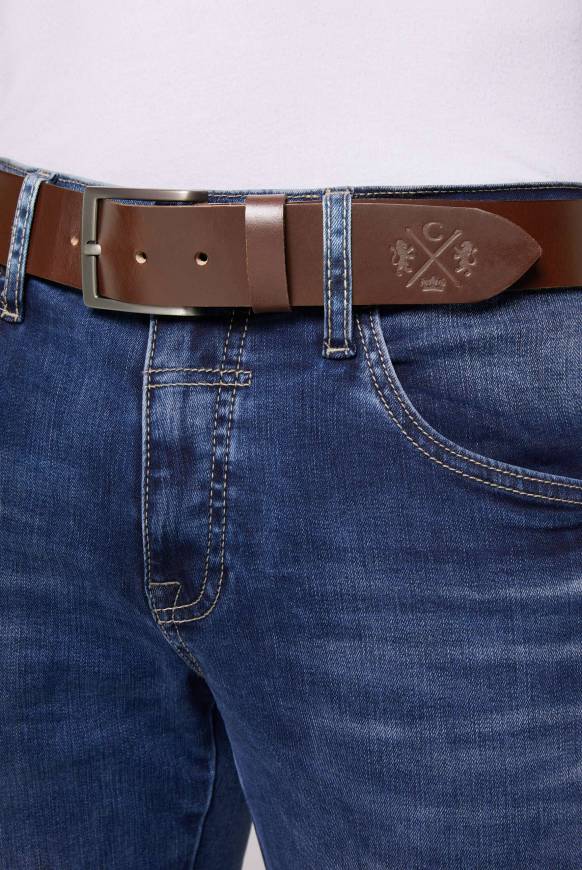 Soccx Ledergürtel mit matter Dornschließe brown 2025