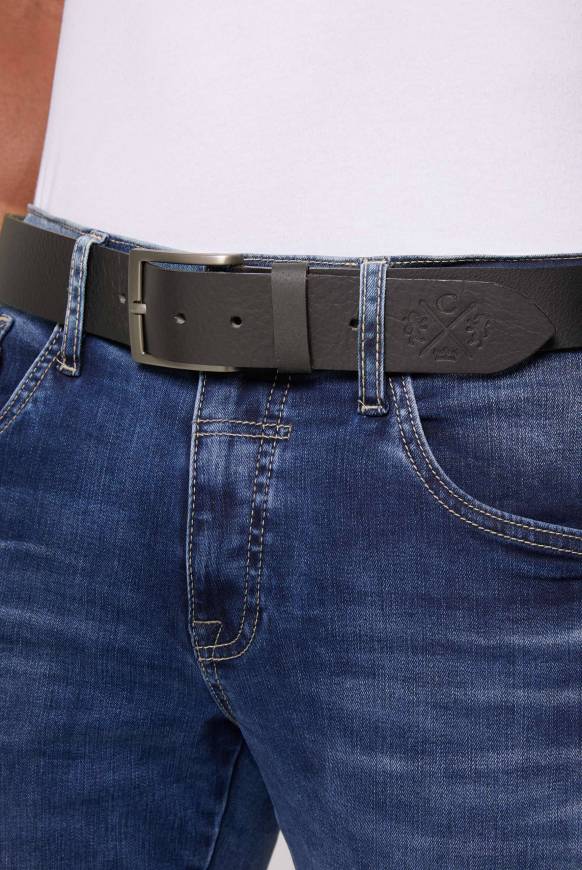 Soccx Ledergürtel mit matter Dornschließe black Outlet