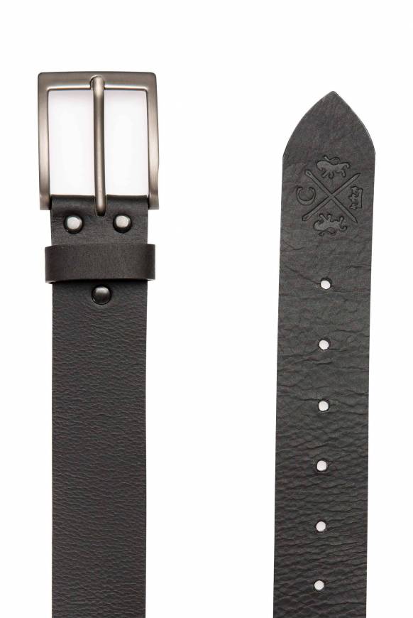 Soccx Ledergürtel mit matter Dornschließe black Outlet